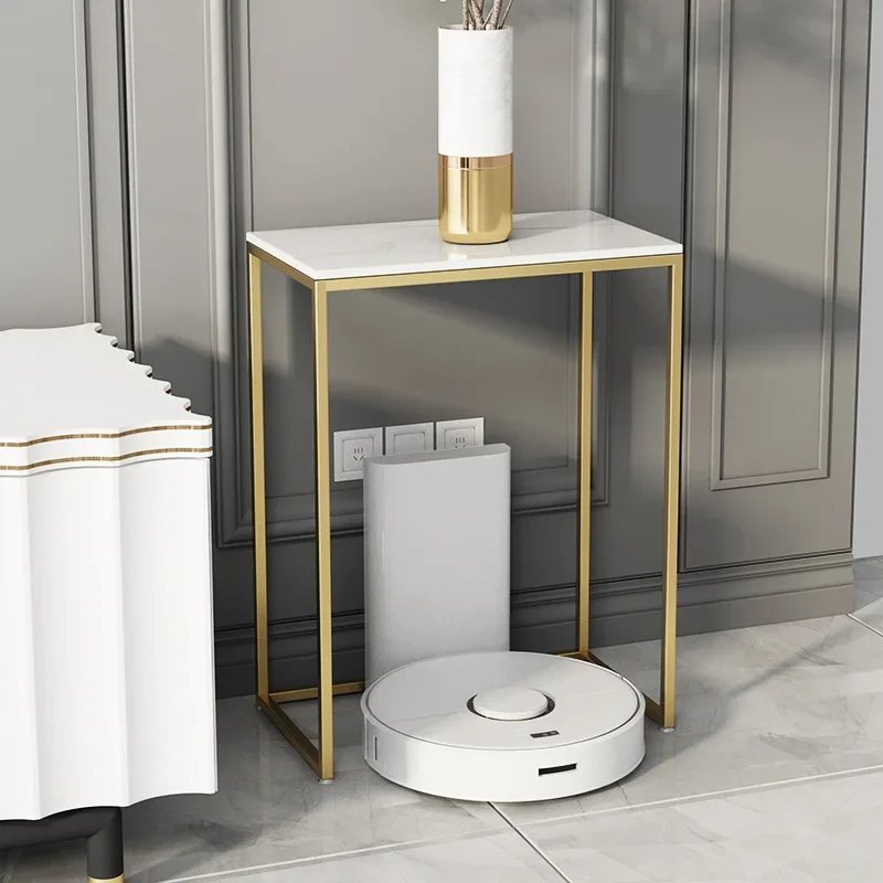 Internet celebrity sweeping robot shelf floor modern simple living room sofa small side few minimalist rock slab storage table