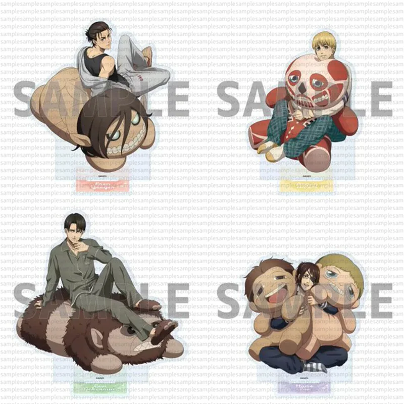

Attacking Giants Hug The Doll Ver. Acg Stand Hange Acrylic Stand Levi with Giant Standing Plate Eren Figure Acrylic Ornament Toy