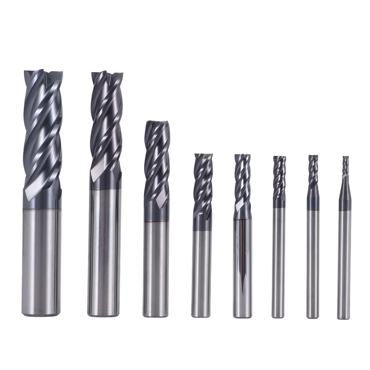 8Pcs 2-12mm Carbide End Mill 4 End Mill Set Milling Cutter Tool Kit CNC Carbide Milling Cutter Spiral Router Bits