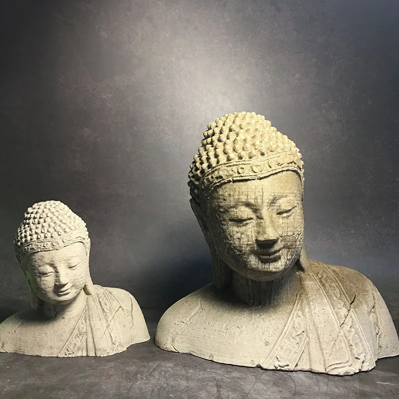 

Cement Fish Tank Landscape Decoration Buddha Statue Buddha Head Series Aquarium Simulation Stone Statue New Chinese Style Small