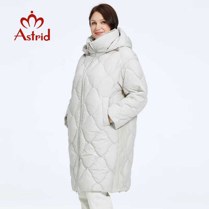 Astrid jaqueta de inverno feminina 2023 plus size parka quente grosso bio para baixo jaquetas à prova de vento longo com capuz casaco acolchoado