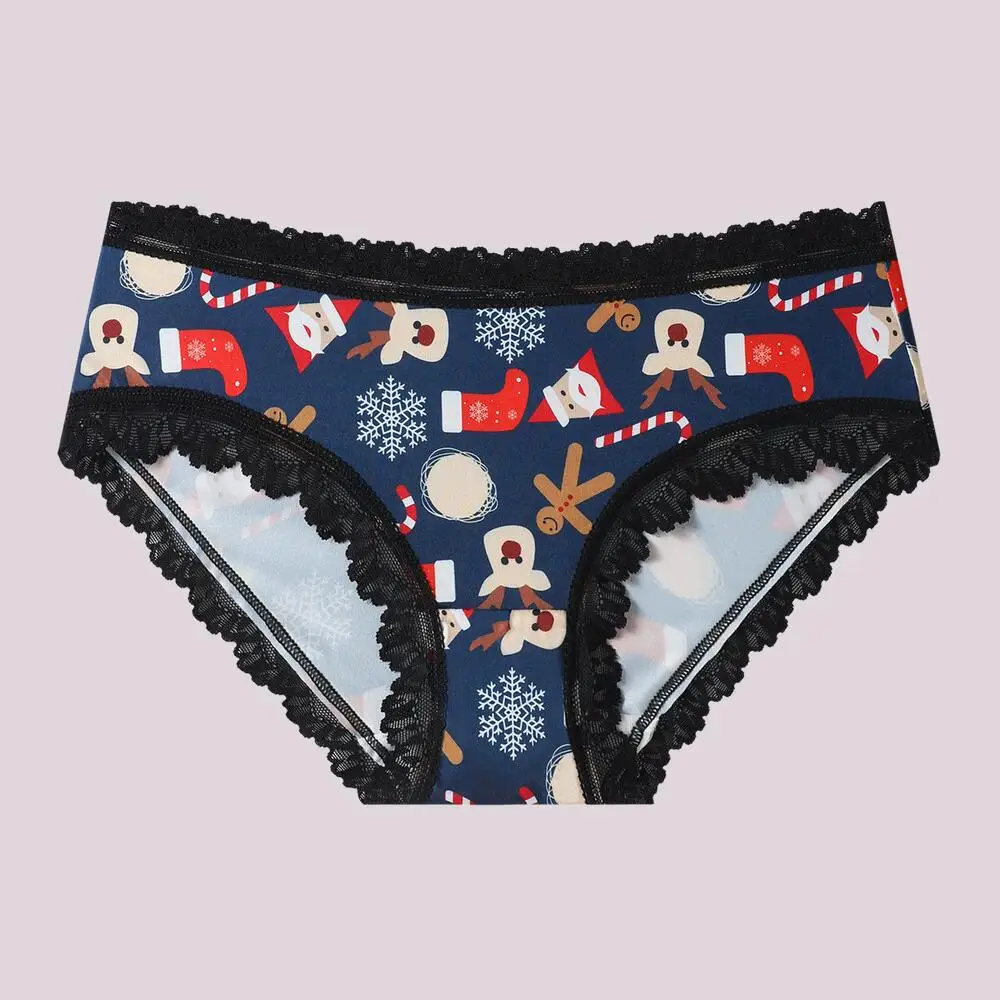 Christmas Style Lingerie Sexy Women Student Sweetheart Women's Pantie Kawaii Sexy Underwear Fashion Girl Skin-Friendly Soft Lace