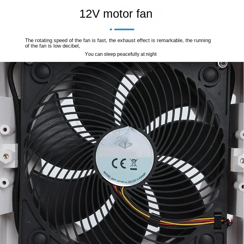 RV Modification Accessories 12V Can Be Closed Air Outlets Household Kitchen Ventilator Side Mounted Heat Dissipation