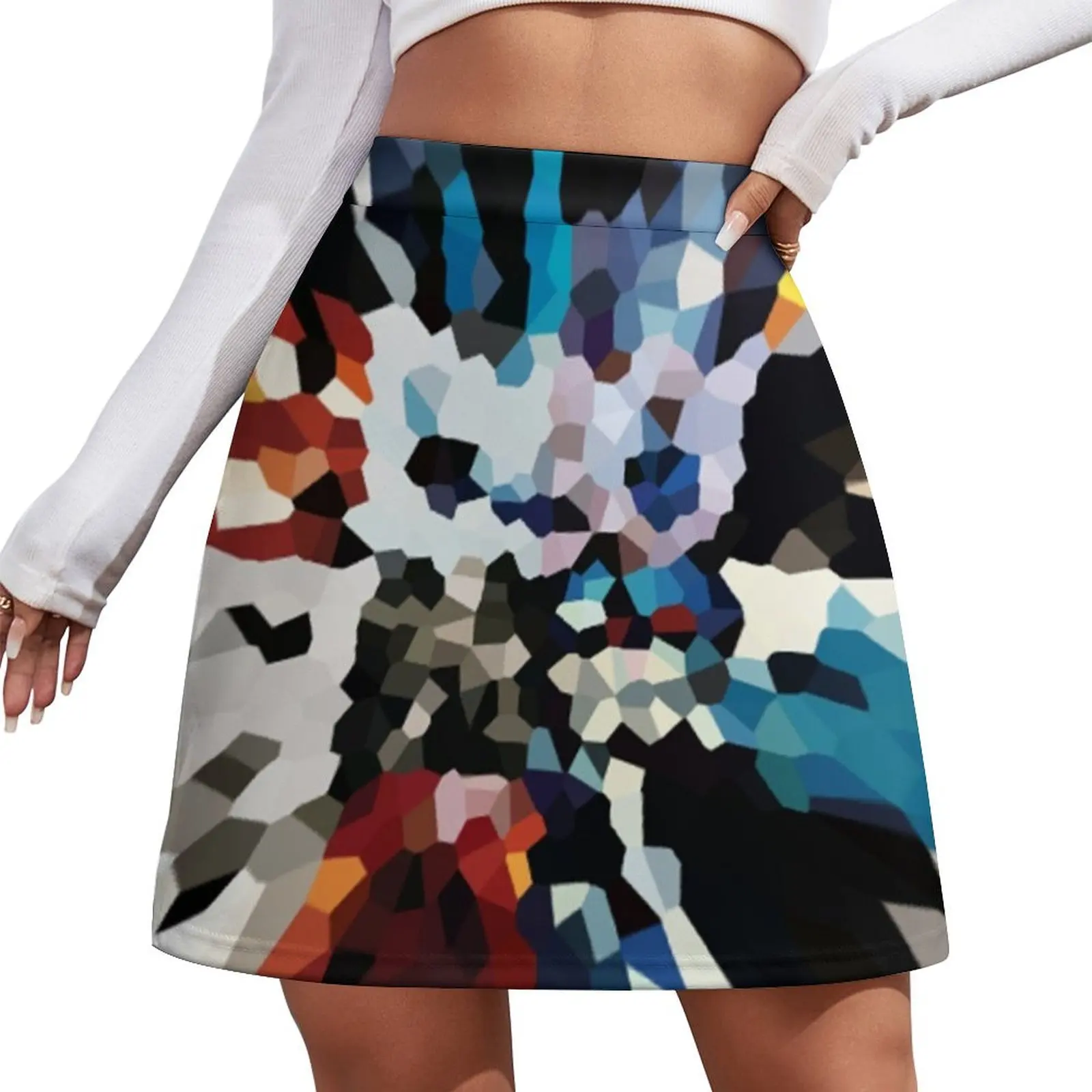 

U2 - Achtung baby - Squares Mini Skirt fairy grunge summer skirts elegant social women's skirts Korean clothing