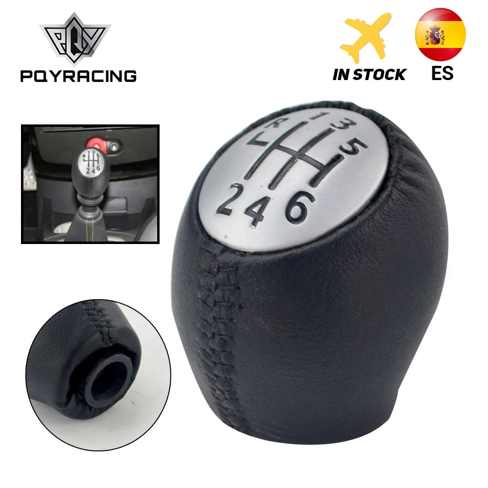 PQY - Leather 6 Speed Manual Car Gear Shift Knob Car Styling For Renault MEGANE SCENIC LAGUNA ESPACE MASTER For VAUXHAL For OPEL