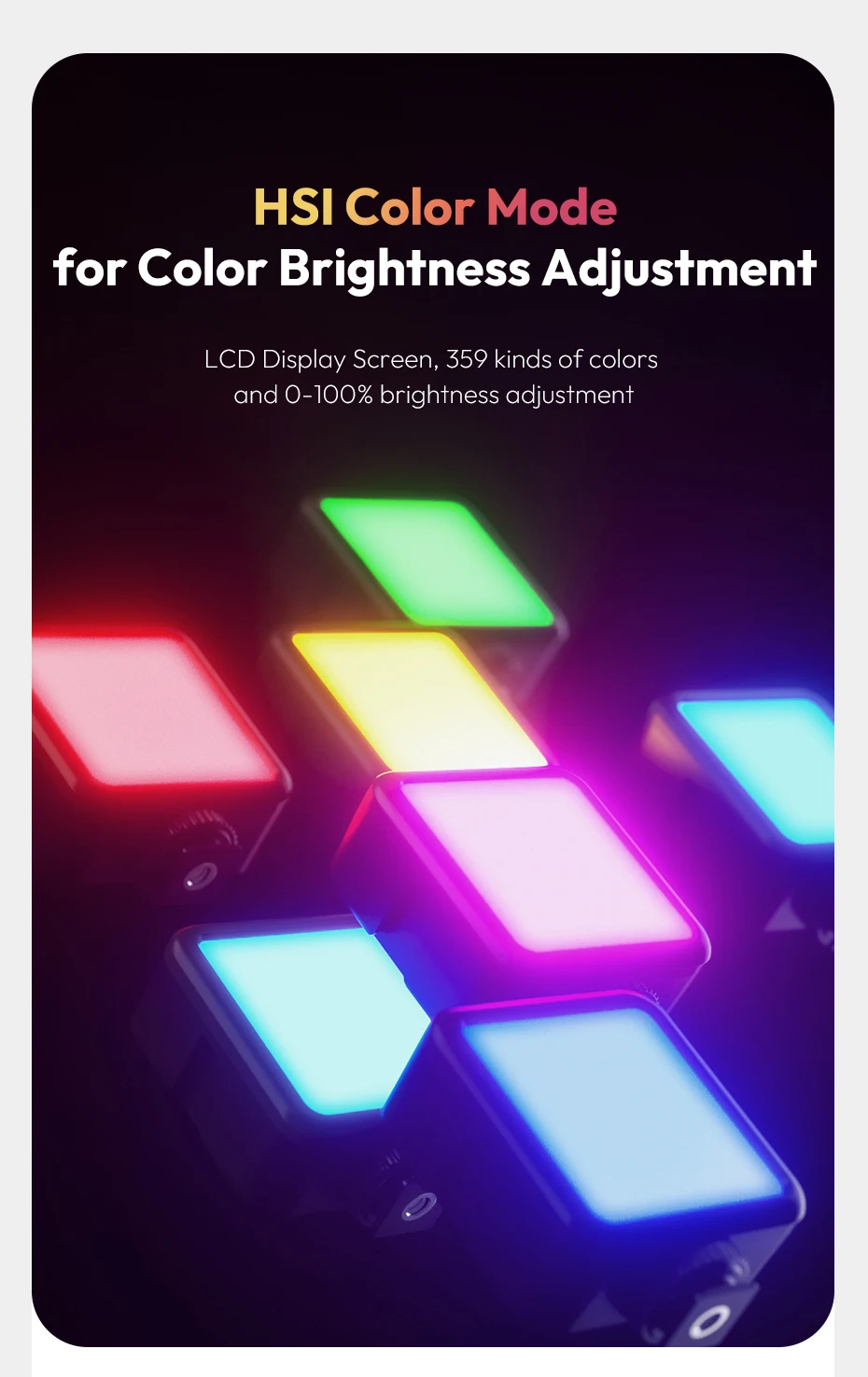 Ulanzi VL49 Vollfarb-RGB-LED-Videoleuchte 2500K-9000K 800LUX Magnetische Mini-Füllung 3 Kaltschuh 2000 mAh Typ-C-Kameralicht – Detail 7