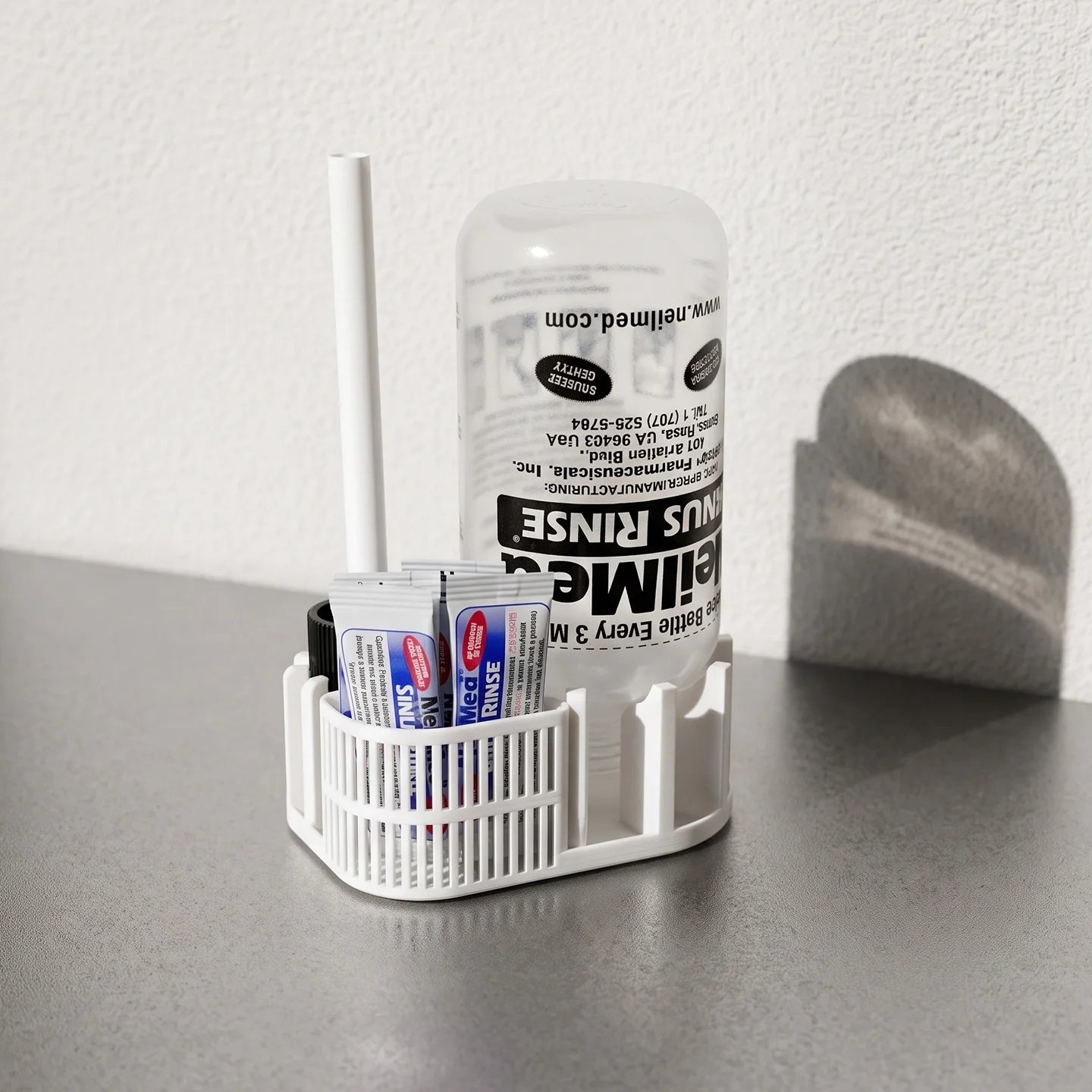 Drying and Storage Stand/Base for NeilMed Nasal Rinse Bottle – Minimalist Organizer & Drying Rack