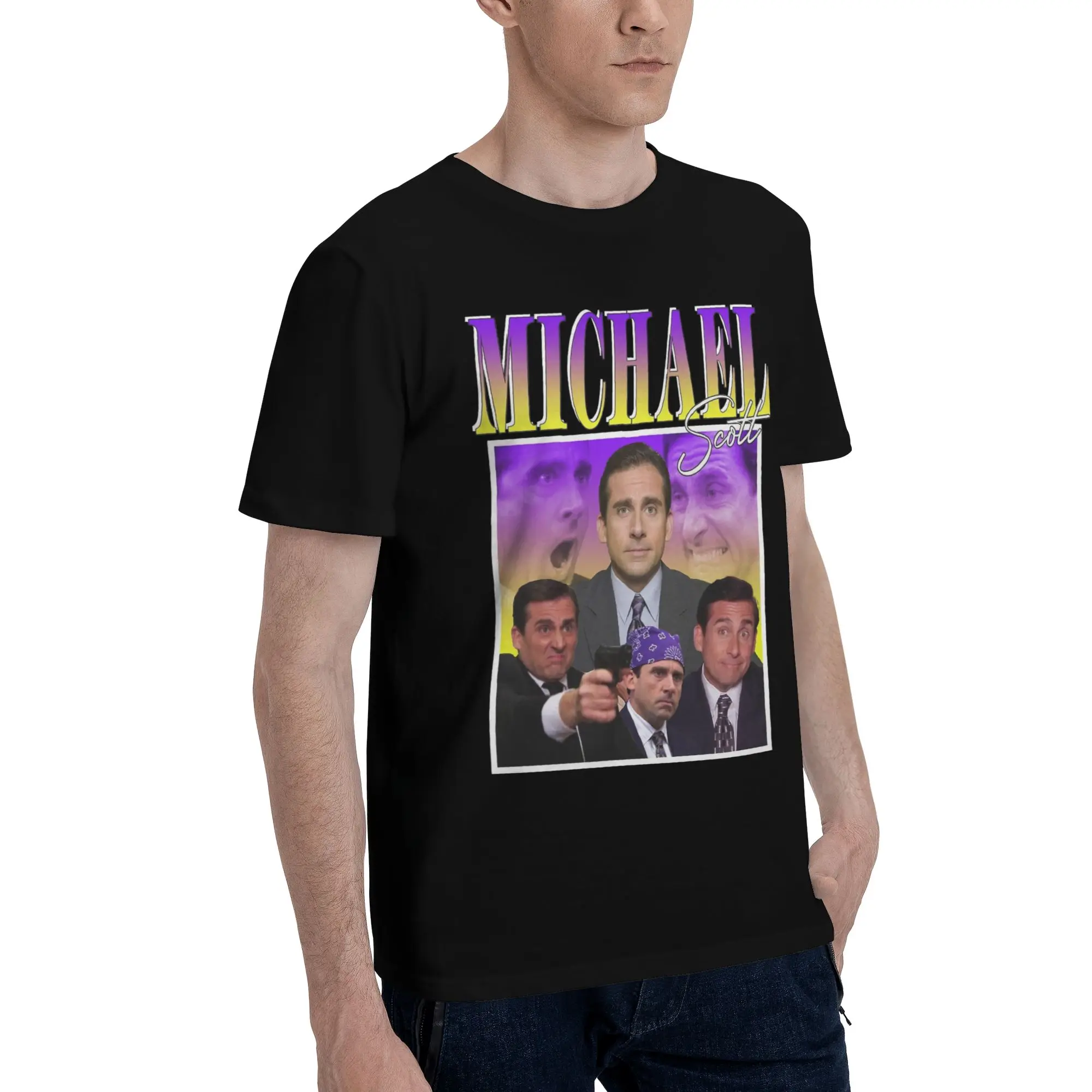 Michael Scott T Shirts Men's  100% Cotton Funny T-Shirts Round Neck The Office Tv Show Tee Shirt Short Sleeve Tops Graphic