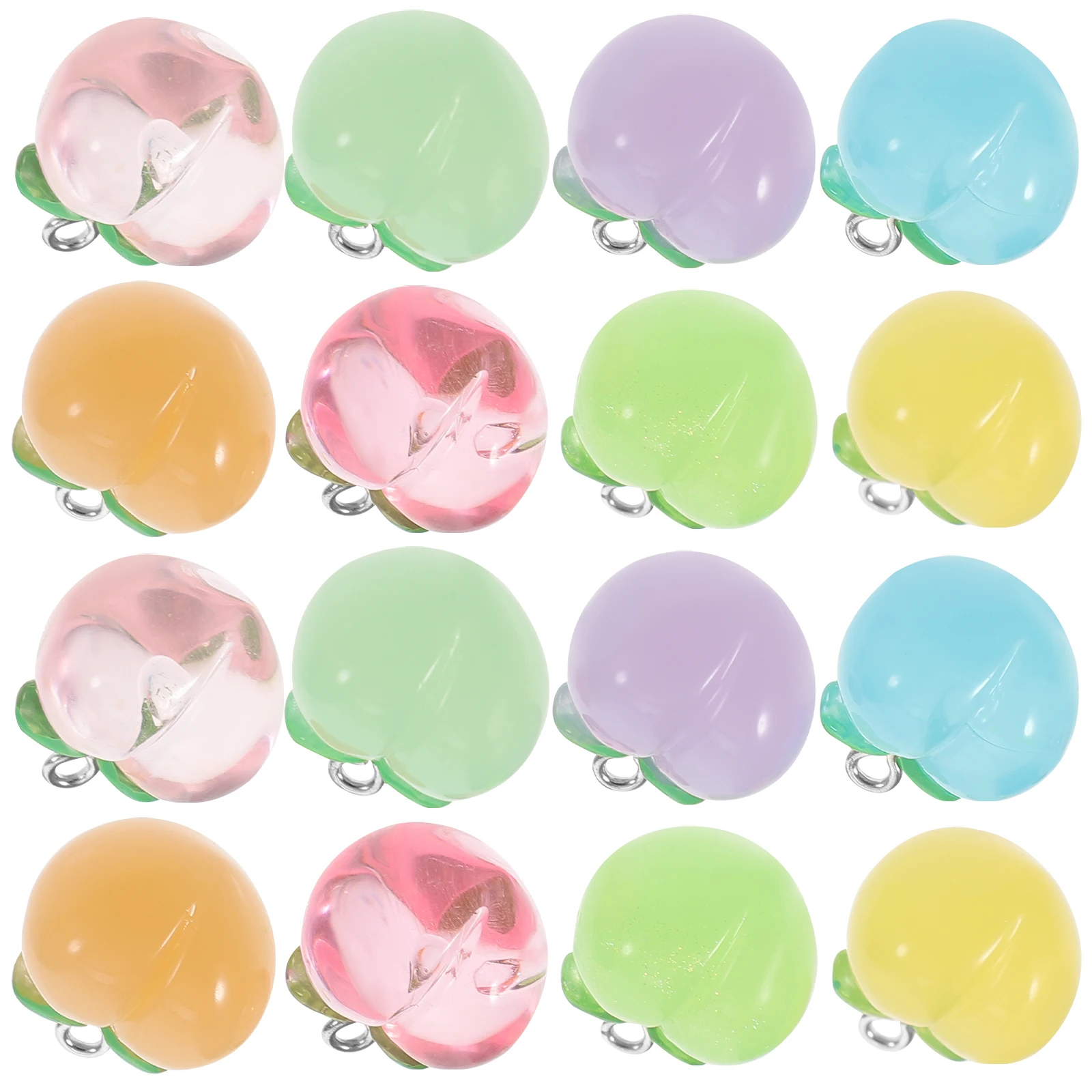 

20 Pcs C y Color Resin Charms Peach Fruit Pendant for Jewelry Making Crafts Bracelets Earrings Accessories Bulk Supply