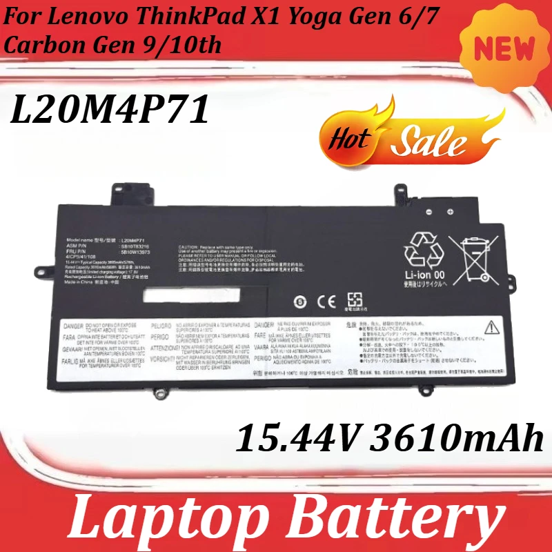 

L20M4P71 15.44V 3610mAh Laptop Battery For Lenovo ThinkPad X1 Yoga Gen 6/7 Carbon Gen 9/10th