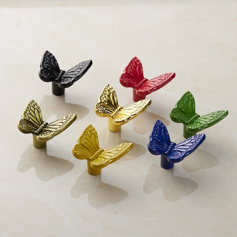 Butterfly shape Cabinet Cupboard Wardrobe Drawer Knob Door Pull Handle for Girls Dresser Kids Cupboard Kitchen Drawer Handles