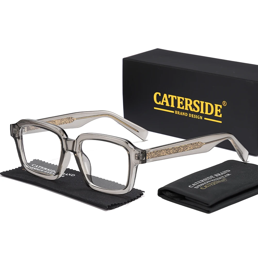 CATERSIDE Modische Herren-Brillengestelle Markendesign Eckige Brillengestelle für Damen Anti-Blaulicht-Lesebrille Partygeschenk Eyewear – Detail 6
