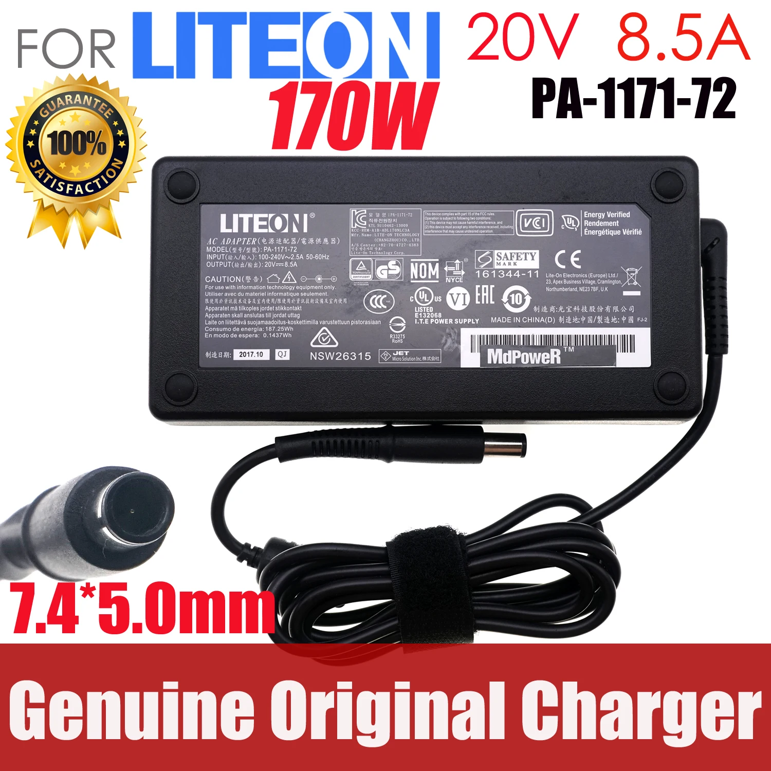Adaptador de Corriente CA Original PA-1171-72 20V 8.5A para Belkin THUNDERBOLT 2 EXPRESS F4U095 THUNDERBOLT 3 DOCK F4U097 SD5000T Tr0812ax1318