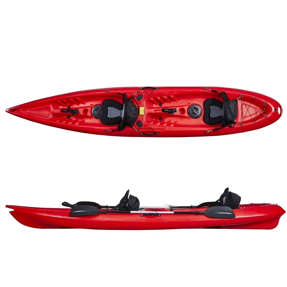 Durable Professional 2+1 Tandem Utility Fishing Kayak Versatile Family Club Outdoor Canoe