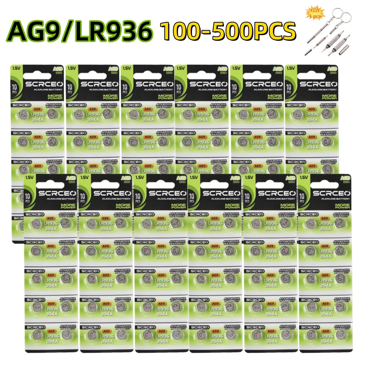 

100-500PCSAG9 LR936 Button Cell Battery SR936SW 394 394A L936F 1.5V Alkaline for Calculator Thermometer Toy Watch Battery