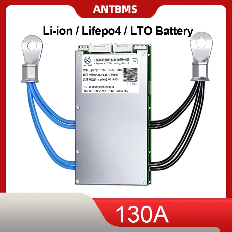 ANT SMART BMS 130A Lithium Battery PCB with Balance for 12-72V Li-ion LiFePO4 Battery Pack Used for E-Scooter Solar Power System