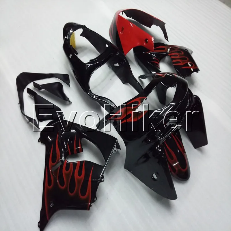 

Full fairing kits for ZX-9R 1998 1999 red flames ZX9R 98 99 ABS plastic bodywork kit motorcycle fairings