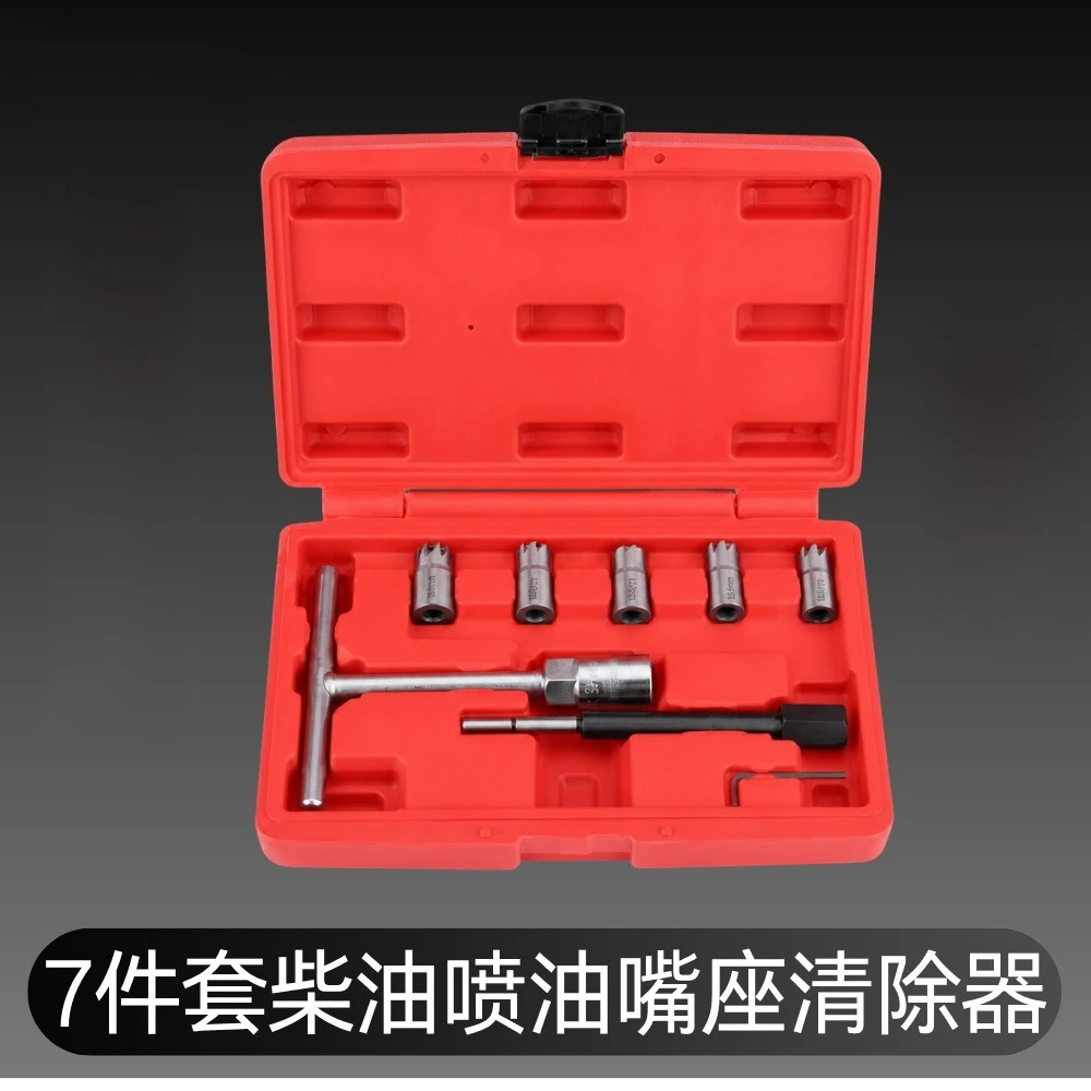 YIDA 7Pcs Fuel Injector Seat Reamer Cleaner Set Valve Seat Cleaning Repair Tool Carbon Remover For Diesel Car Engine