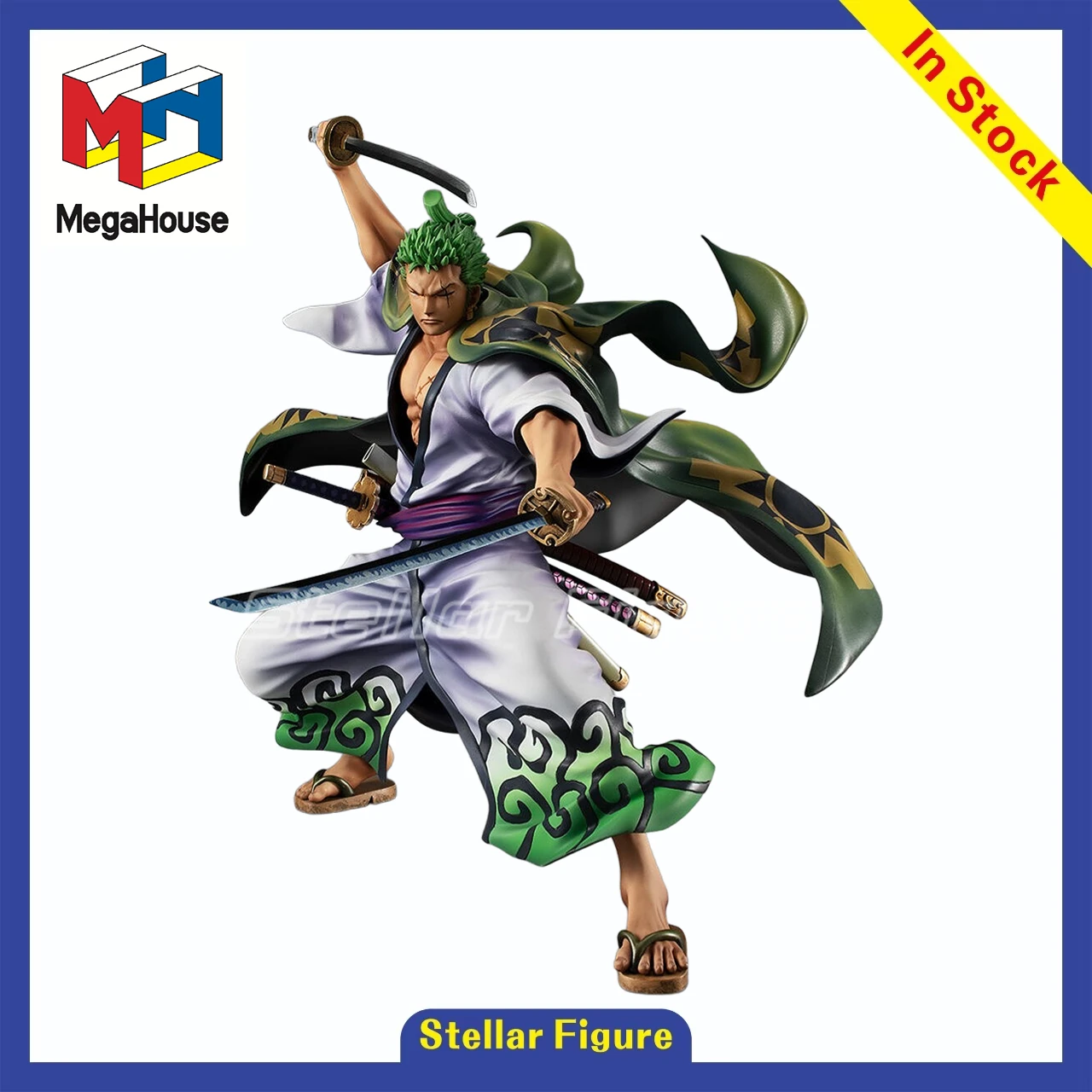 

【SF】In Stock MegaHouse P.O.P Warriors Alliance ONE PIECE Roronoa Zoro 1/8 Scale Figures Gift Model Collection