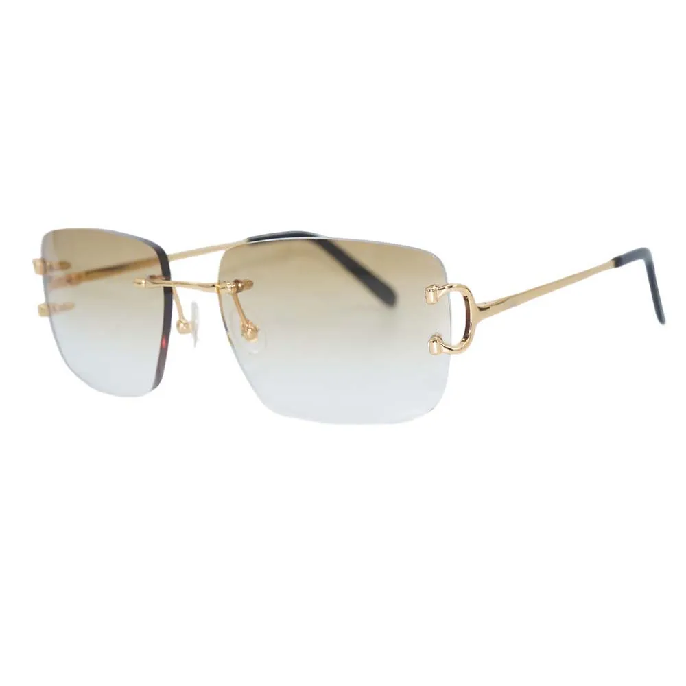 

Luxury Rimless Sunglasses with Premium Metal Frame - Timeless Elegance for Discerning Style