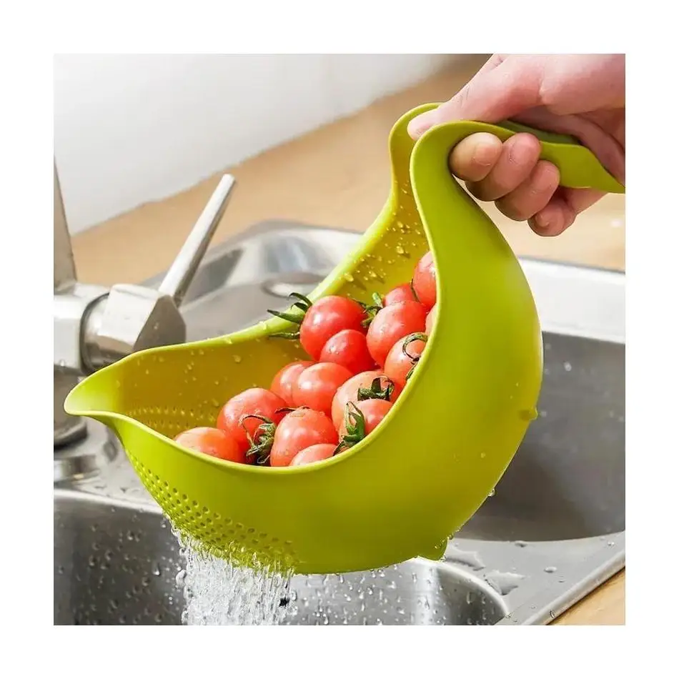 New Kitchen Drain Basket Bowl Rice Washing Filter Strainer Basket Sieve Drainer Household Vegetable Cleaning Gadget Accessory