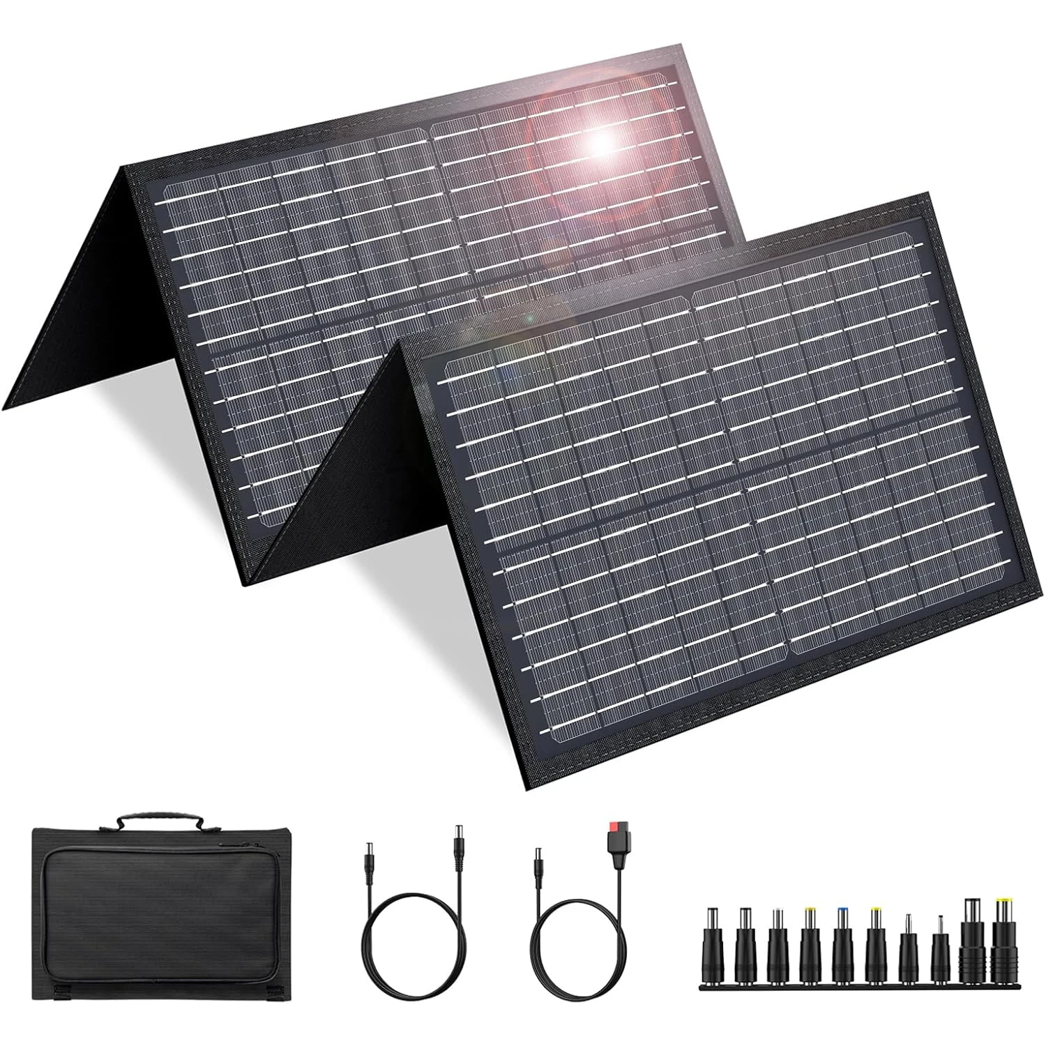 60W Solar Panel With USB DC Port For Outdoor Hiking Camping Portable Battery Power Station Phone Charging Bank Charging Panel