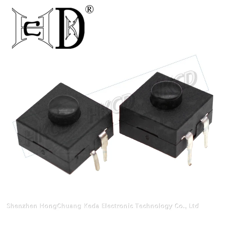5pcs 1212-214A 4 Pin Square Vertical DIP Self-Locking Push Button On Off Power Switch for Flashlight Small Electronics