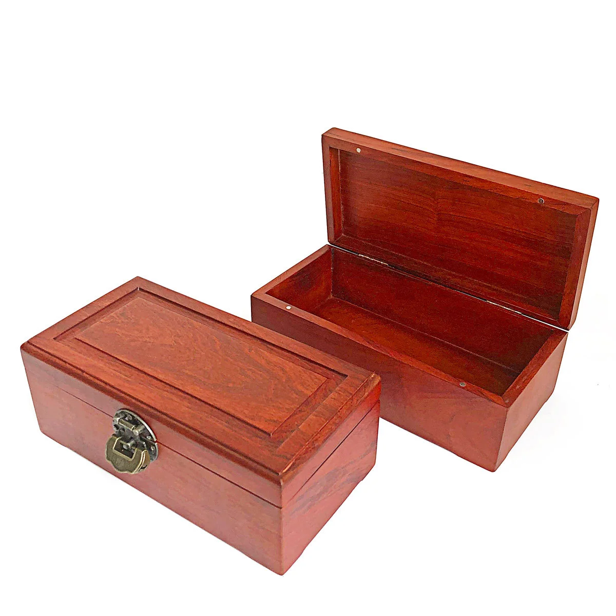 15cm Mahogany Chinese Vintage Wooden Pearwood Jewelry Necklace Buddha Beads Toy Miscellaneous Lipstick Antiques Storage Box