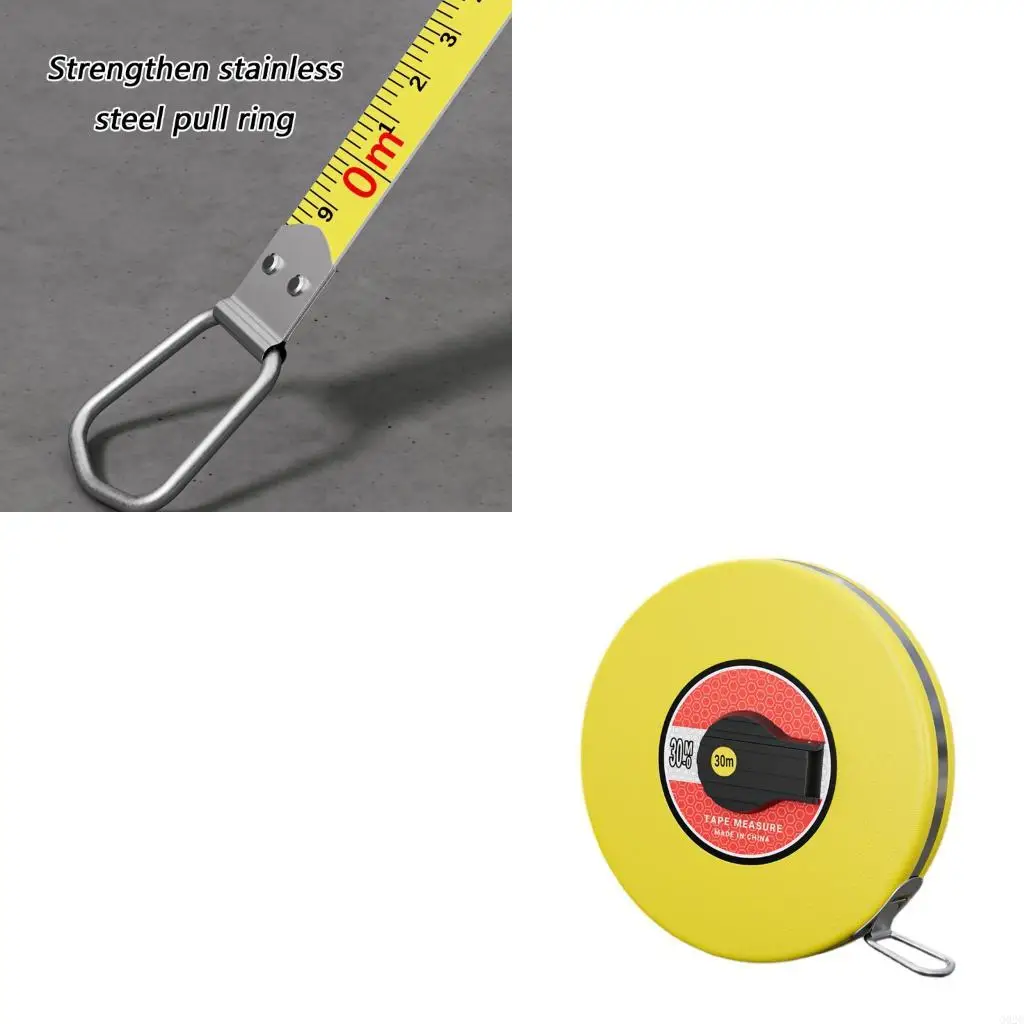 G92C Double Side Scale Fiberglass Tape Measure Featuring Hand Crank and ABS Impact Resistant Case for Measuring