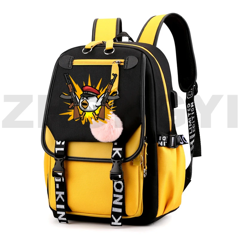 

Sac A Dos Chicken Gun Zipper Laptop Back Pack Boys Merch Funny Game Chicken Gun Schoolbags Backpack Anime Softback Kids Bookbag