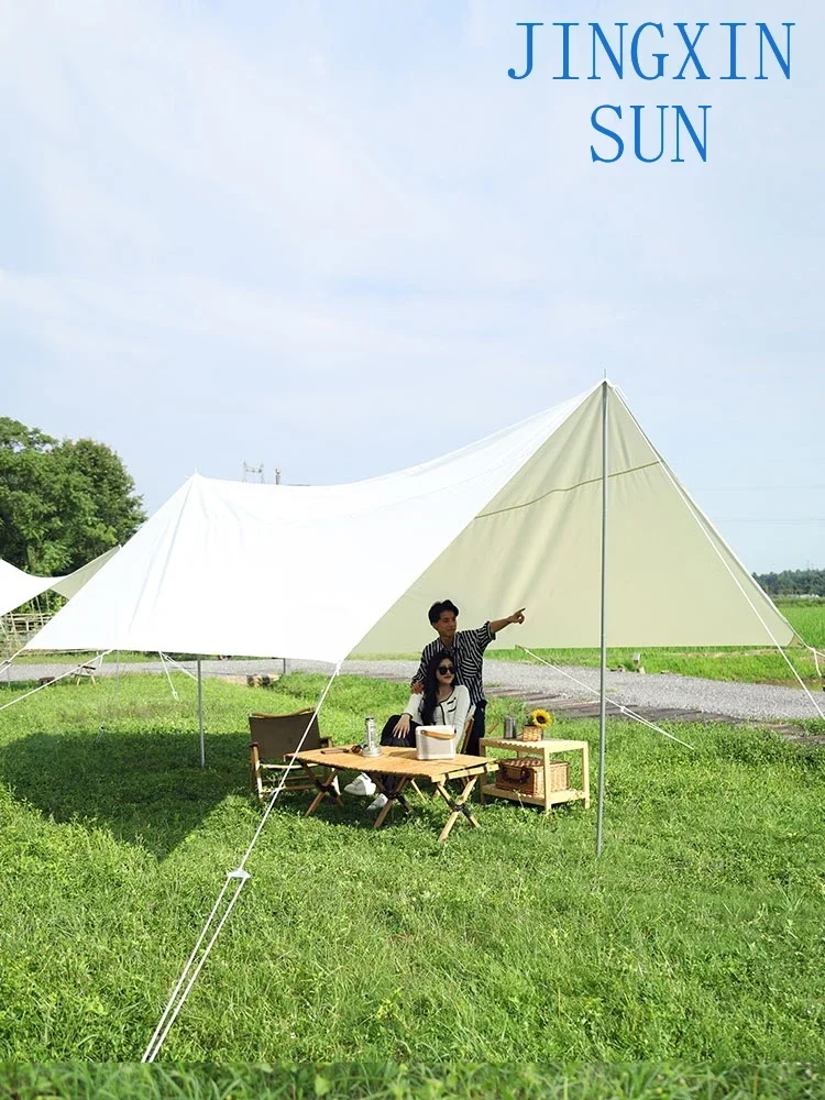 Square canopy camp rain and sun protection leisure outdoor light luxury camping picnic multi-person dinner shading canopy
