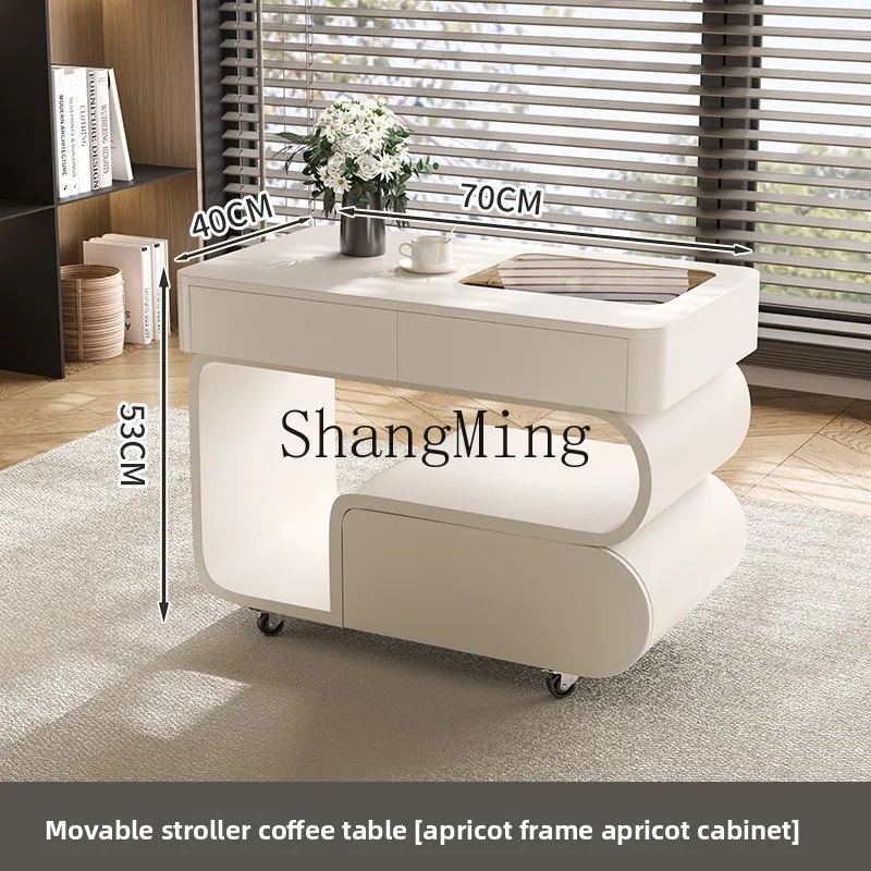 

WYX modern simple style household living room small apartment sofa side trolley coffee table