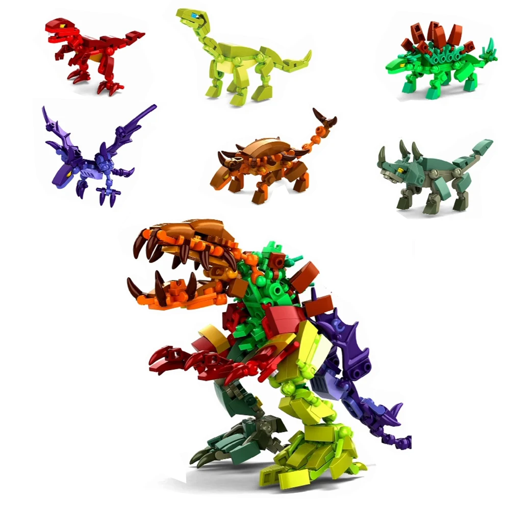 Giocattolo di assemblaggio di blocchi di insetti Deformato Punta delle dita Drago Lucertola Dinosauro Meccanico Punk Puzzle educativo Modello animale CH