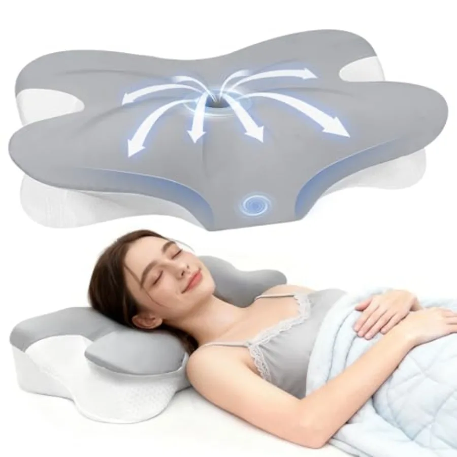 

Cervical Neck Pillow for Pain Relief Ergonomic Contour Memory Foam Pillow with Breathable Pillowcase Neck Support Pillow for Si