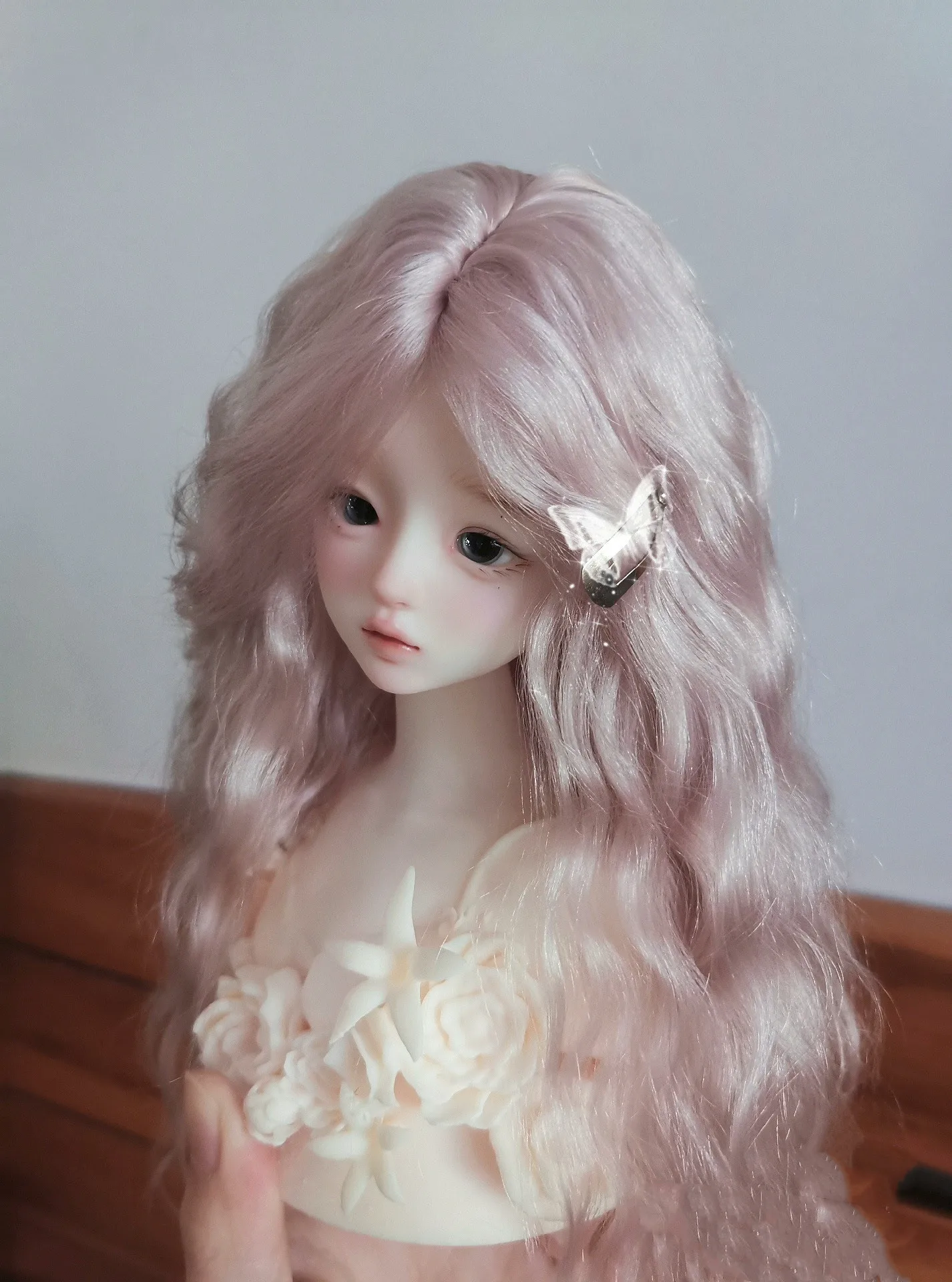 Doll hair 1/4 1/6 BJD small roll mohair hard shell wig free shipping