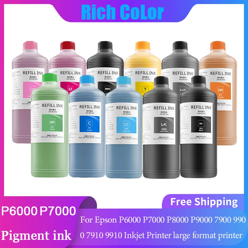 

1000ml Pigment ink For Epson P6000 P7000 P8000 P9000 7900 9900 7910 9910 Inkjet Printer large format printer(11 Color Available)