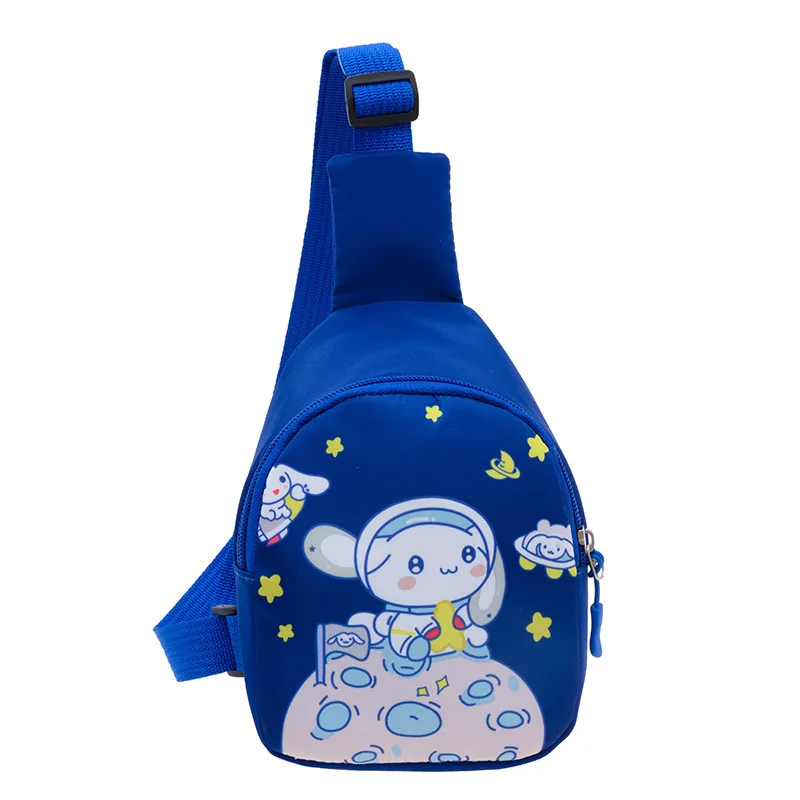 Sanrio Kids Shoulder Bag Boy and Girl Fashion Cartoon Cinnamoroll Kuromi Large Capacity Canvas Chest Bag Travel Portable Storage