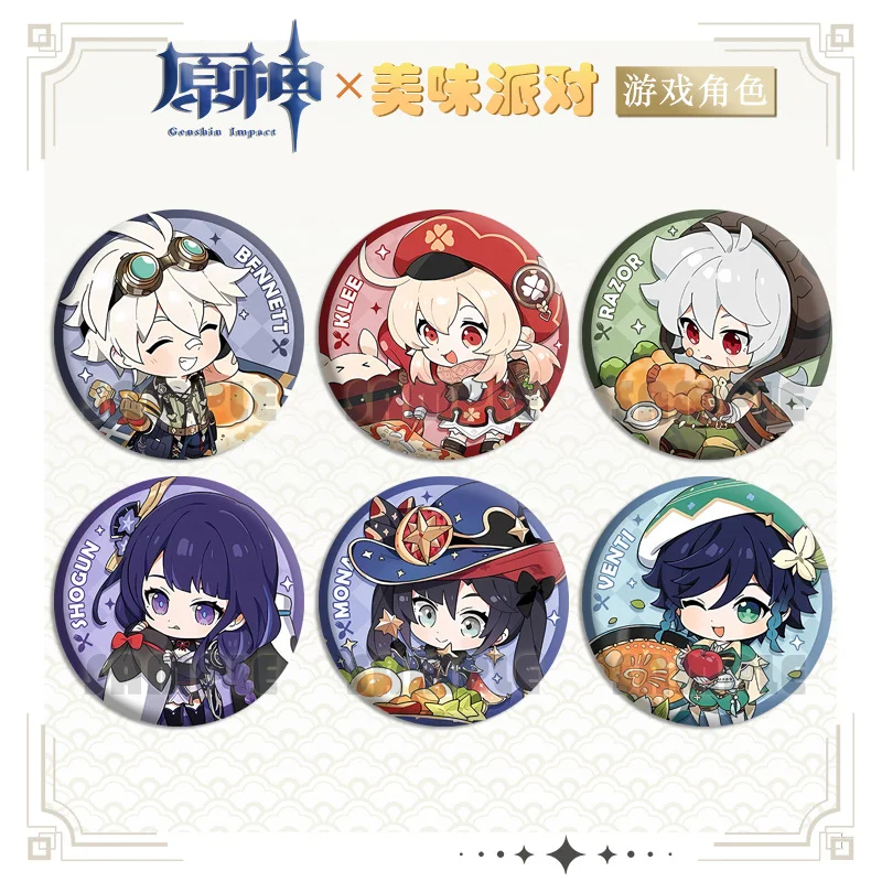 1PC Anime Game Genshin Klee Tartaglia Delicious Par Badges Brooches Women Clothes Scarves Pins Decorations Boy\'s Beautiful Gifts