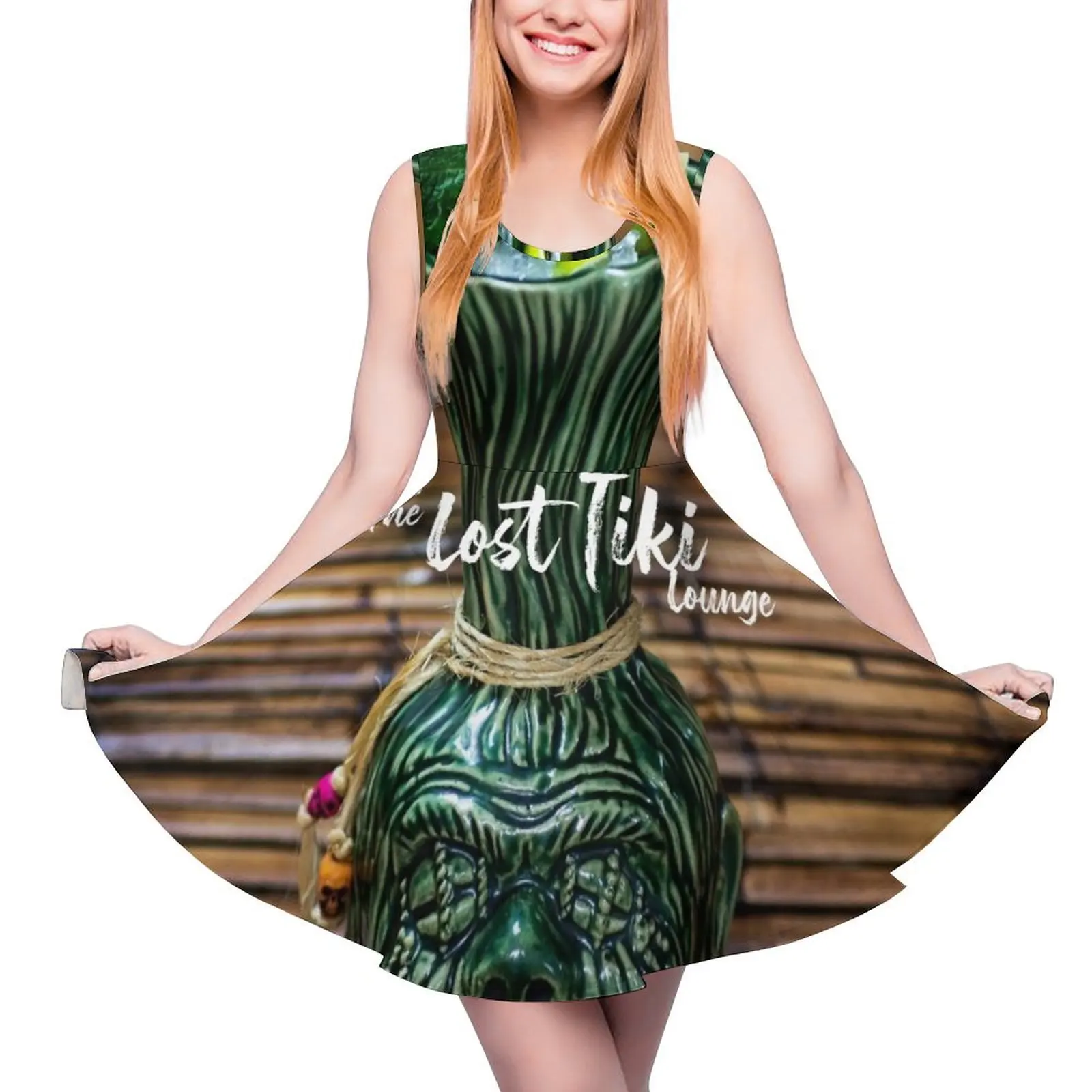 The Lost Tiki Lounge - Official Merch - Zombie Mug Sleeveless Dress elegant chic wedding evening dresses evening dress women