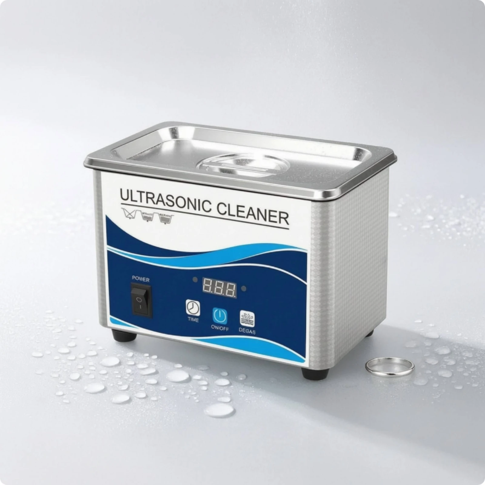 Sonic Cleaner with Stainless Steel Tank Compact Sonic Cleaner with Digital Timer Cleaning Machine Powerful Leak-Proof