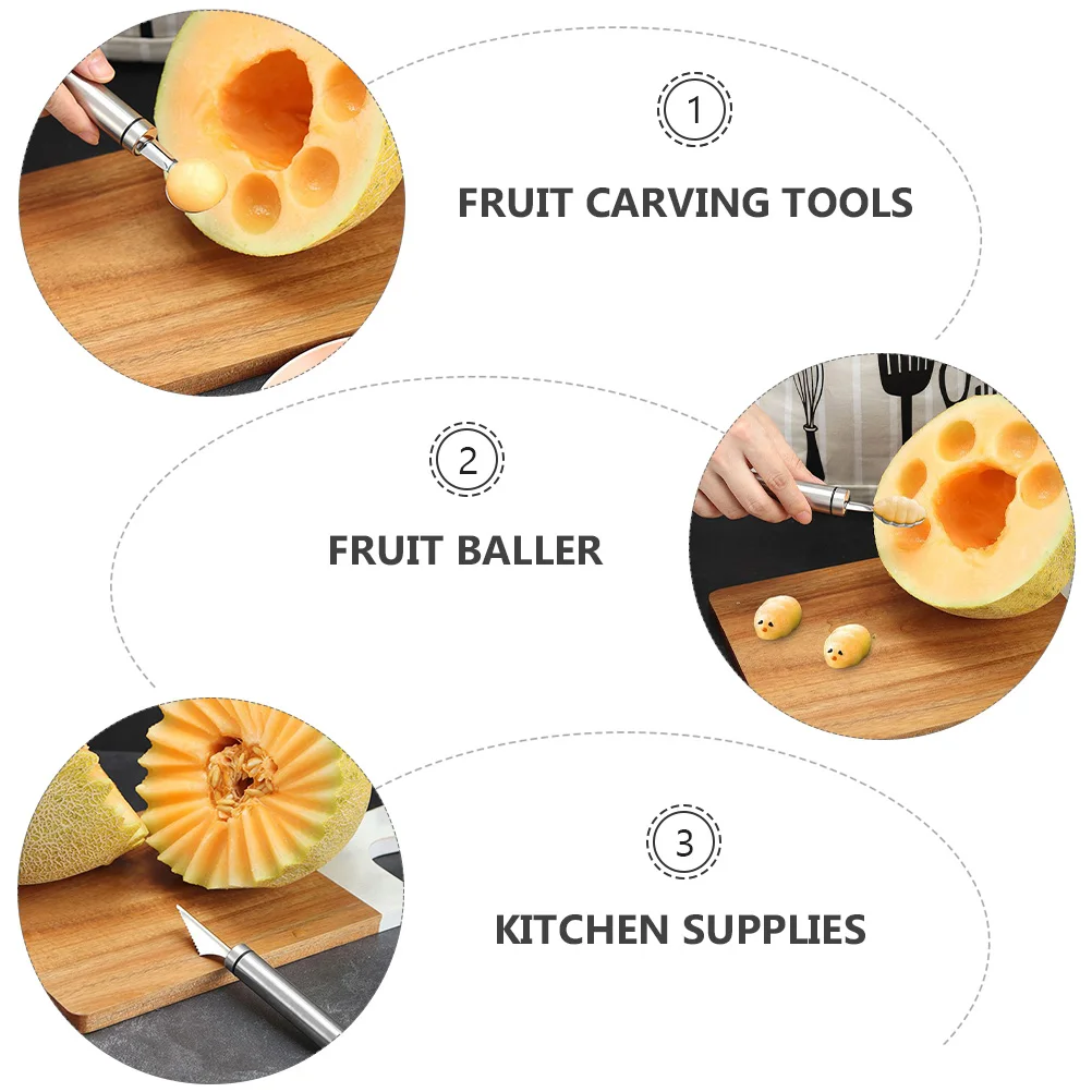 

Scoop Ball Digger Set Fruit Stainless Steel Carving Knives Carved Watermelon Scooper
