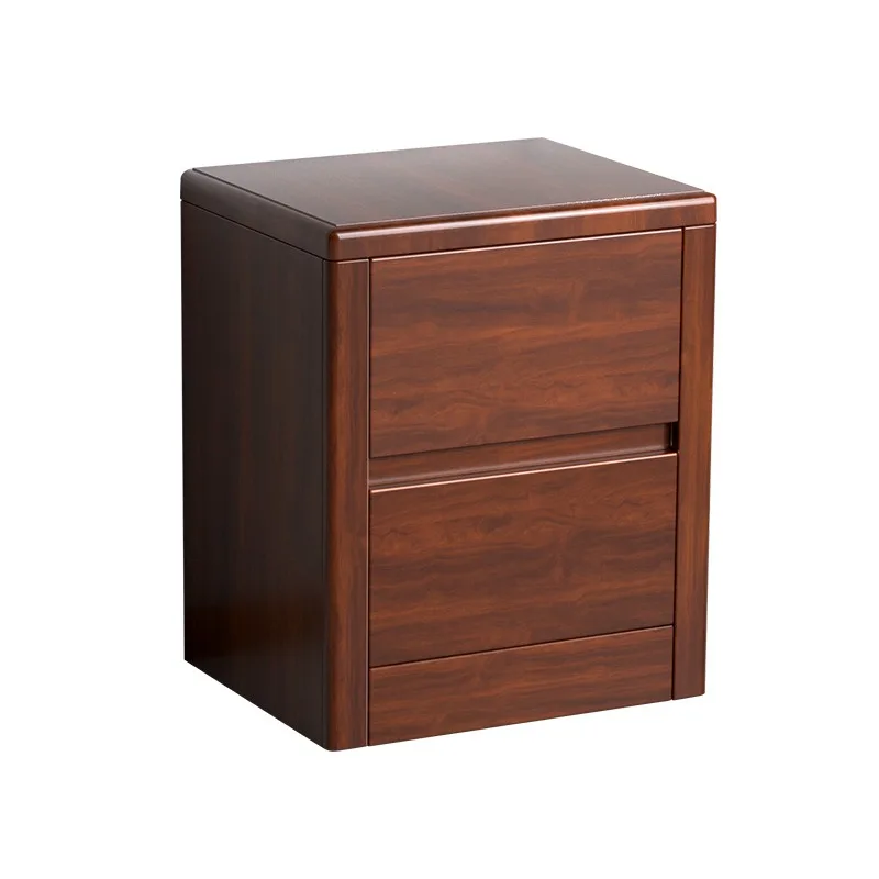 Concealed solid wood bedside table 2026 new multi-function hidden anti-theft safe with lock storage interlayer