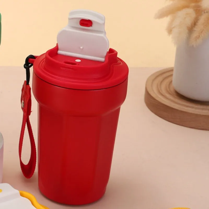 N96R Vacuum Insulated 316 Stainless Steel Sunflower Yellow Coffee Cup-450Ml Capacity Featuring Lid And Strap