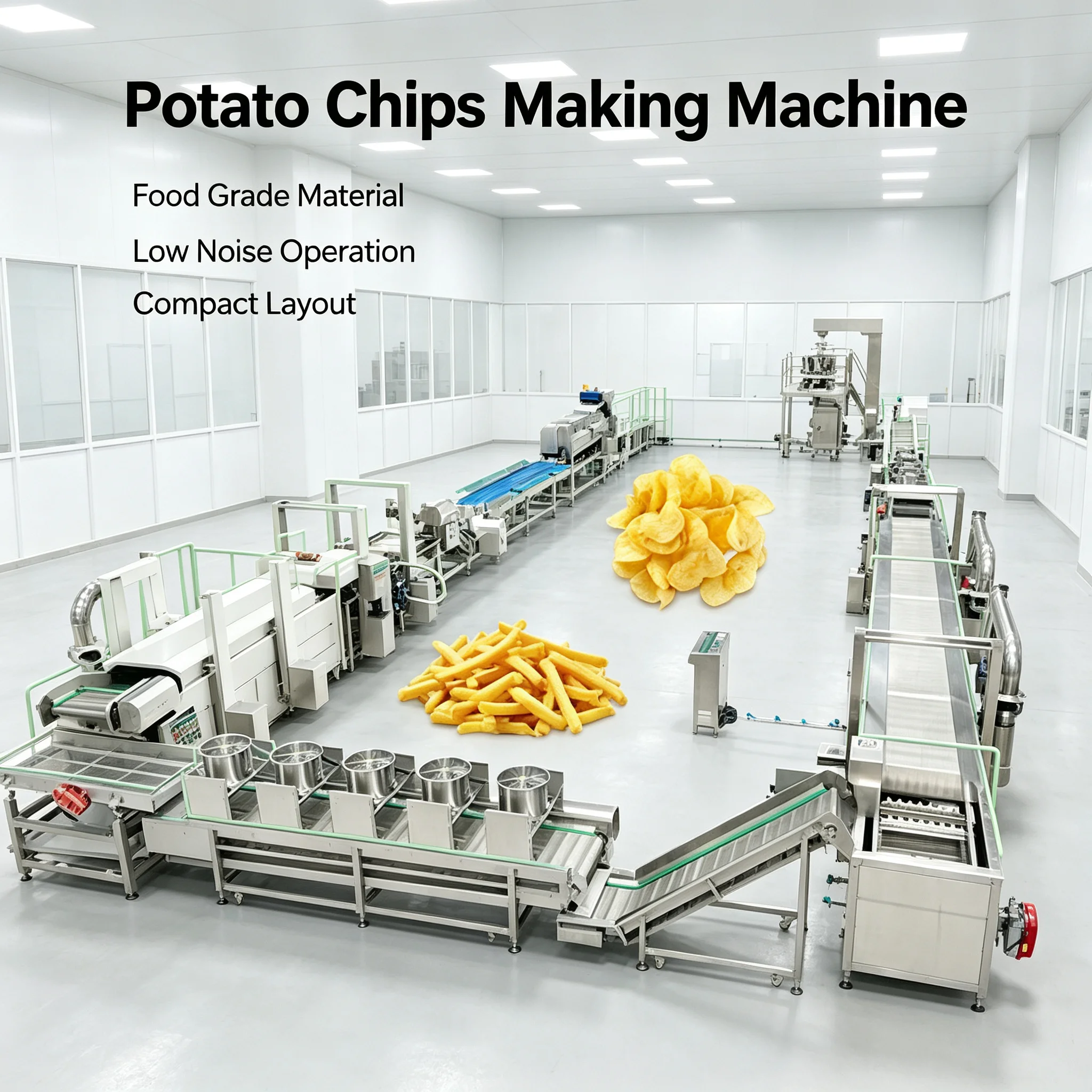 Semi‑Automatic Snack Making Unit, Compact French Fries & Potato Chips Processing Device For Startup Factory Customized