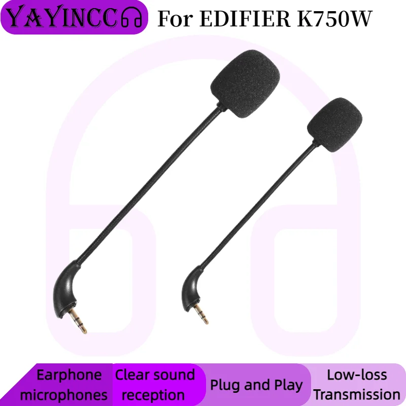 

YAYINCC Replacement Gaming Mics 3.5mm Game Microphone For EDIFIER K750W Detachable microphone rod plug and play MIC