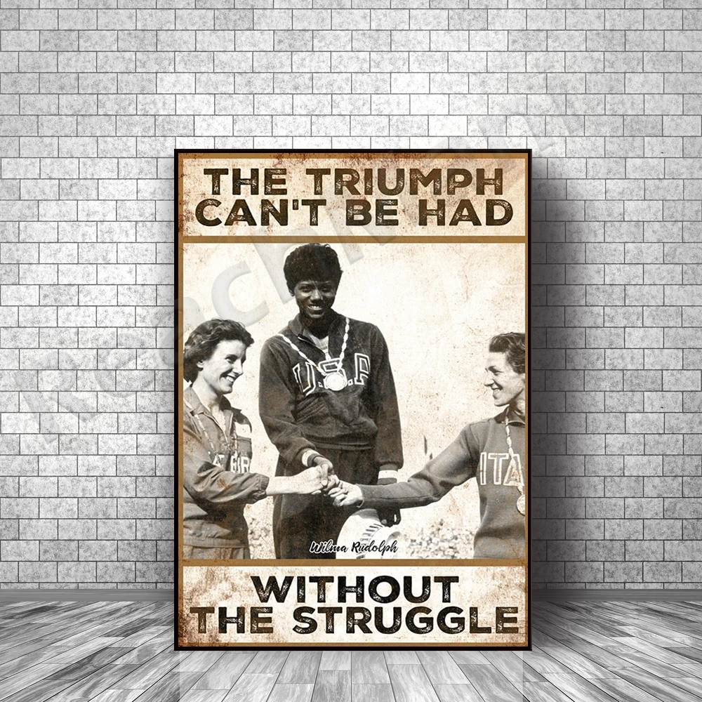 Victory Without Struggle Wilma Rudolph Quote Inspirational Wall Art Decorative Poster