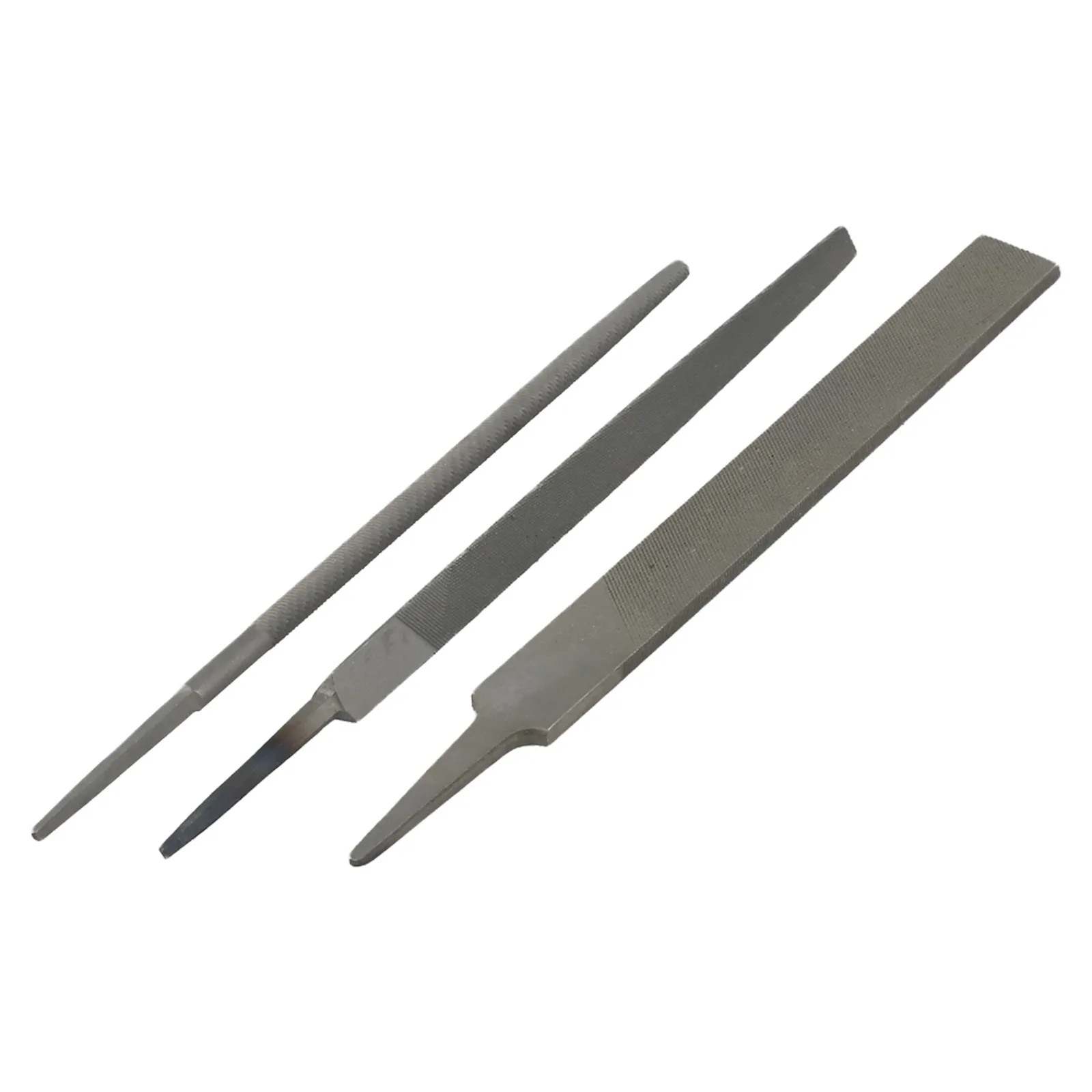 Fine Steel Files Set 6 Inch Medium Toothed Flat Round and Triangle Files for Metalworking Rust Preventative Finish