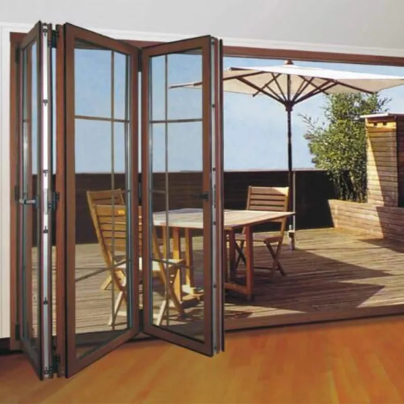 Office  Space Saving Accordion Folding Door Soundproofing Aluminum Frame Glass Folding Doors Long Lasting Durable Stacking Doors