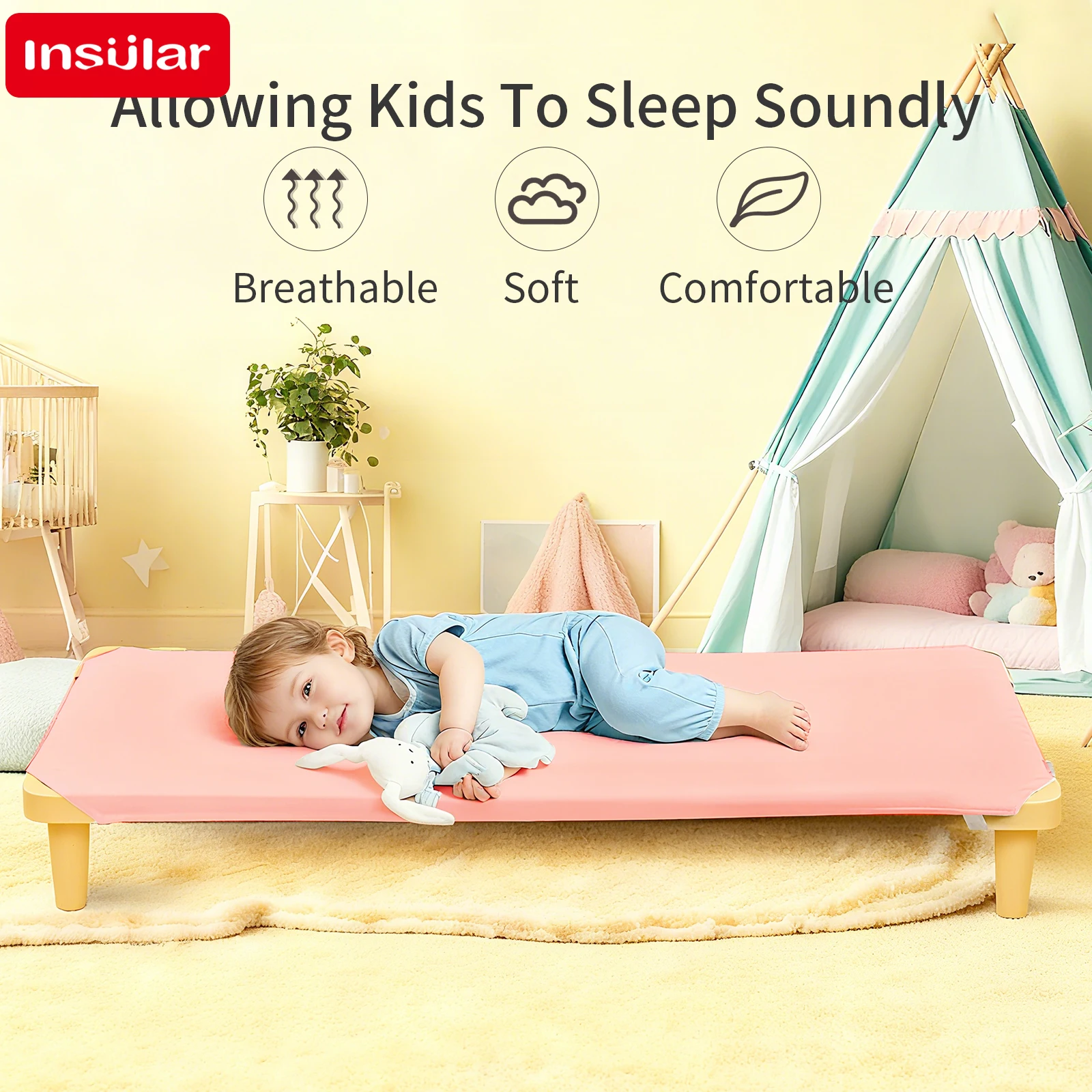 Kids Go out Nap Cot Cover 51*23inch Child Bed Sheet Portable Kindergarten Fitted Sheet Loose Tight String 4-corner Rubber Bands