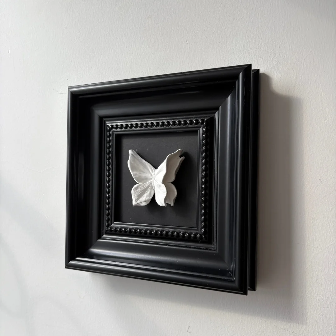 3D Beautiful Plaster Magnet Butterfly Statue Hanging Paintings Photo Frame Wall Art Decoration Ornaments Table Display Gift